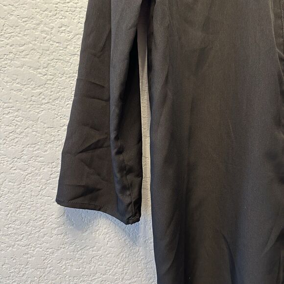 Lulus Women’s Shirt Dress Small Telegraph Route Black Shirt Dress Button Down - Picture 8 of 15